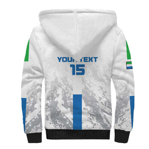 Custom Sierra Leone Football Sherpa Hoodie Grunge Style