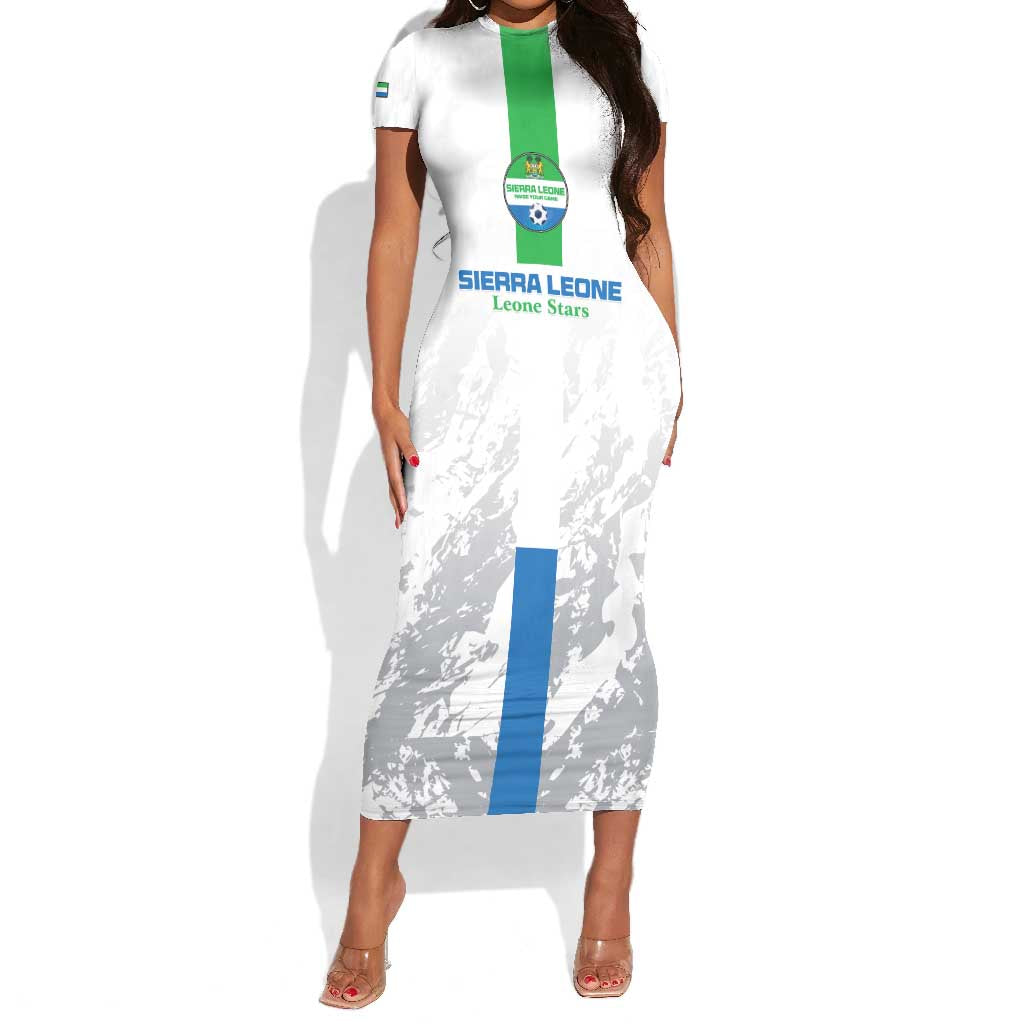 Custom Sierra Leone Football Short Sleeve Bodycon Dress Grunge Style