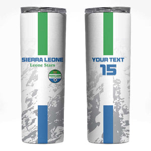 Custom Sierra Leone Football Skinny Tumbler Grunge Style