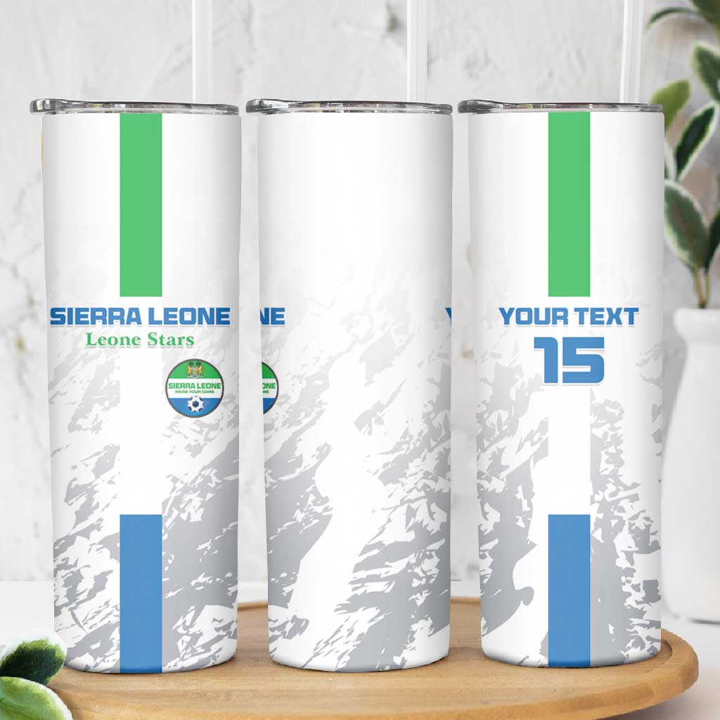 Custom Sierra Leone Football Skinny Tumbler Grunge Style