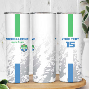 Custom Sierra Leone Football Skinny Tumbler Grunge Style