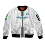 Custom Sierra Leone Football Sleeve Zip Bomber Jacket Grunge Style