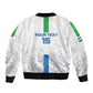 Custom Sierra Leone Football Sleeve Zip Bomber Jacket Grunge Style