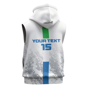 Custom Sierra Leone Football Sleeveless Hoodie Grunge Style - African Pride
