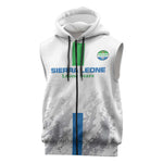 Custom Sierra Leone Football Sleeveless Zip Hoodie Grunge Style - African Pride