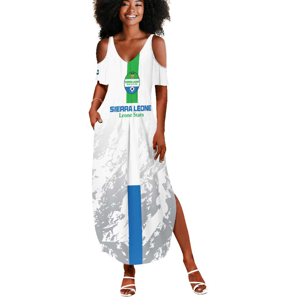 Custom Sierra Leone Football Summer Maxi Dress Grunge Style