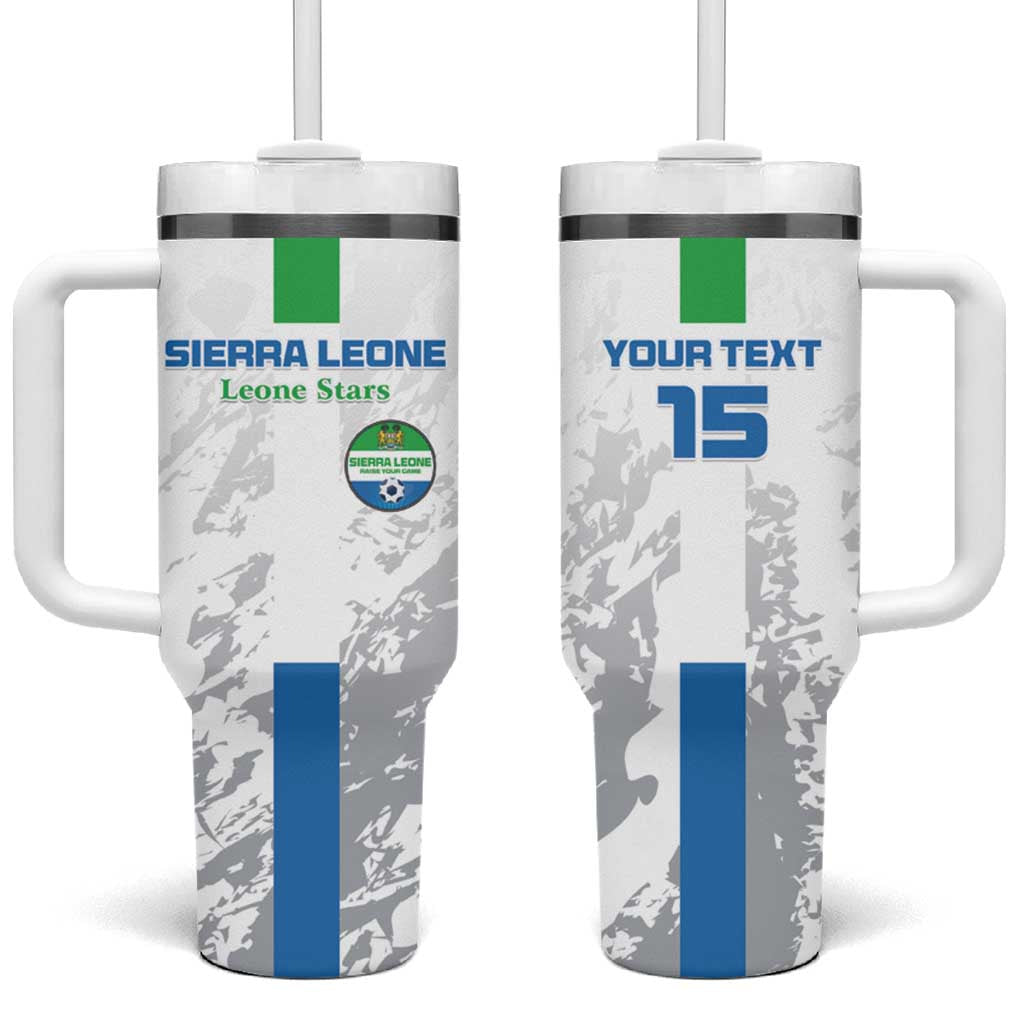 Custom Sierra Leone Football Tumbler With Handle Grunge Style