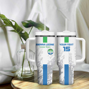 Custom Sierra Leone Football Tumbler With Handle Grunge Style