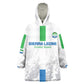 Custom Sierra Leone Football Wearable Blanket Hoodie Grunge Style
