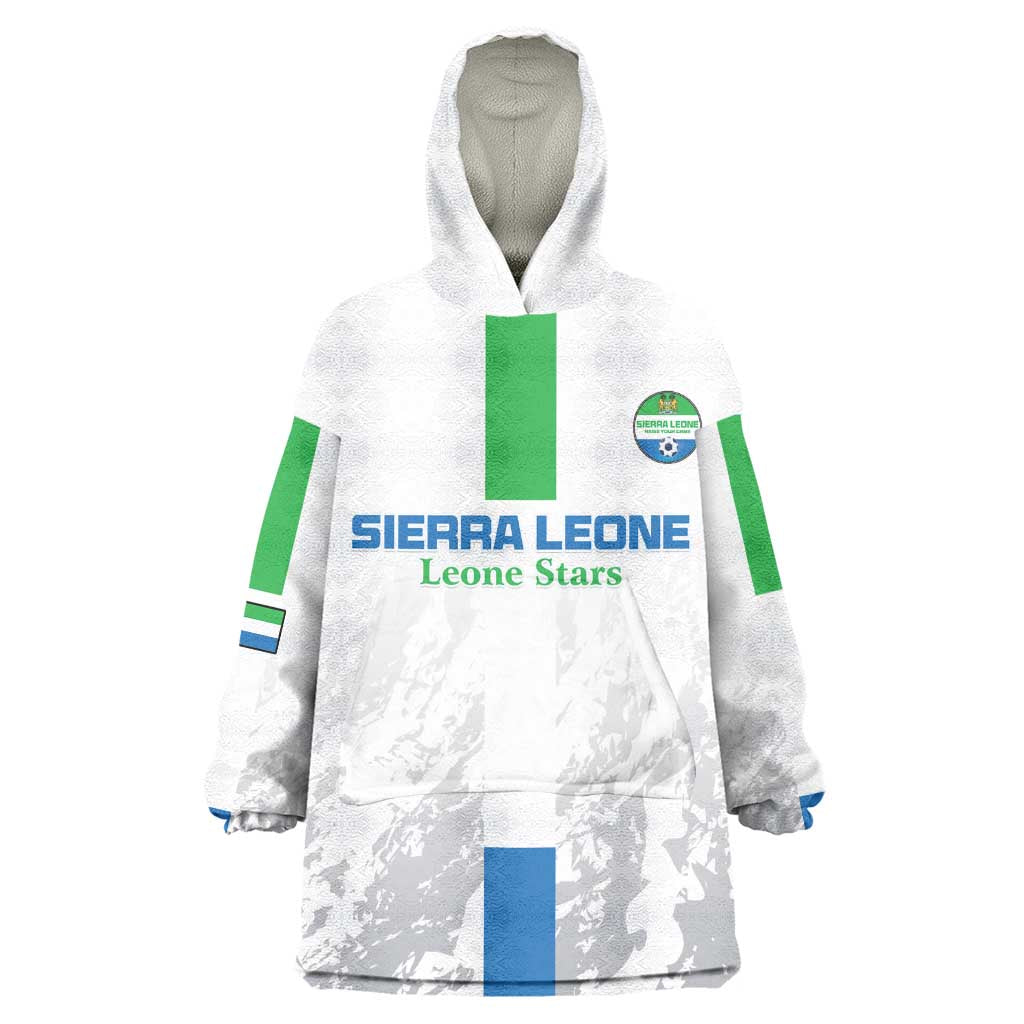 Custom Sierra Leone Football Wearable Blanket Hoodie Grunge Style