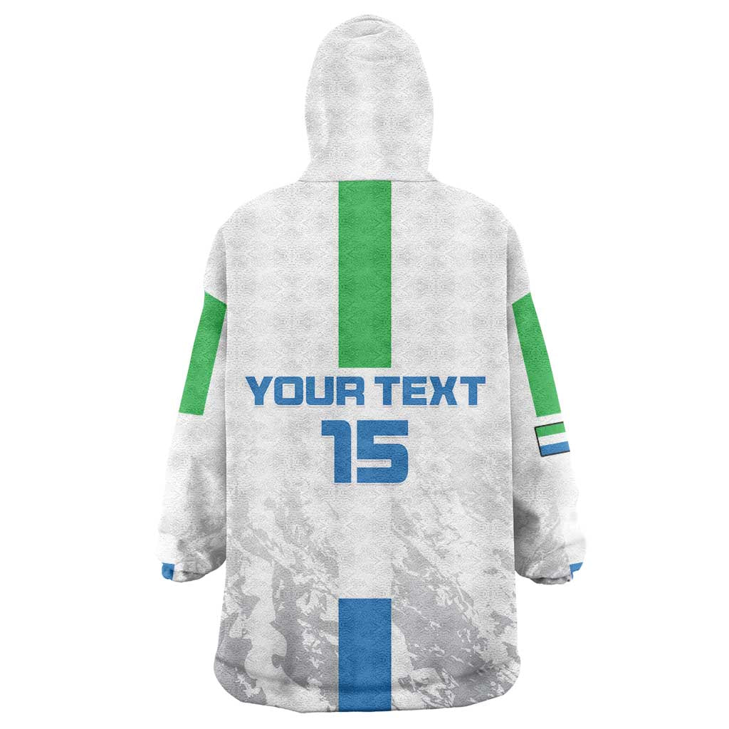 Custom Sierra Leone Football Wearable Blanket Hoodie Grunge Style