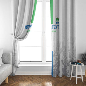 Custom Sierra Leone Football Window Curtain Grunge Style