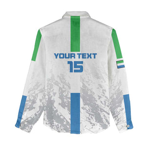 Custom Sierra Leone Football Women Casual Shirt Grunge Style