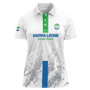 Custom Sierra Leone Football Women Polo Shirt Grunge Style