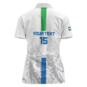 Custom Sierra Leone Football Women Polo Shirt Grunge Style