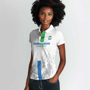 Custom Sierra Leone Football Women Polo Shirt Grunge Style