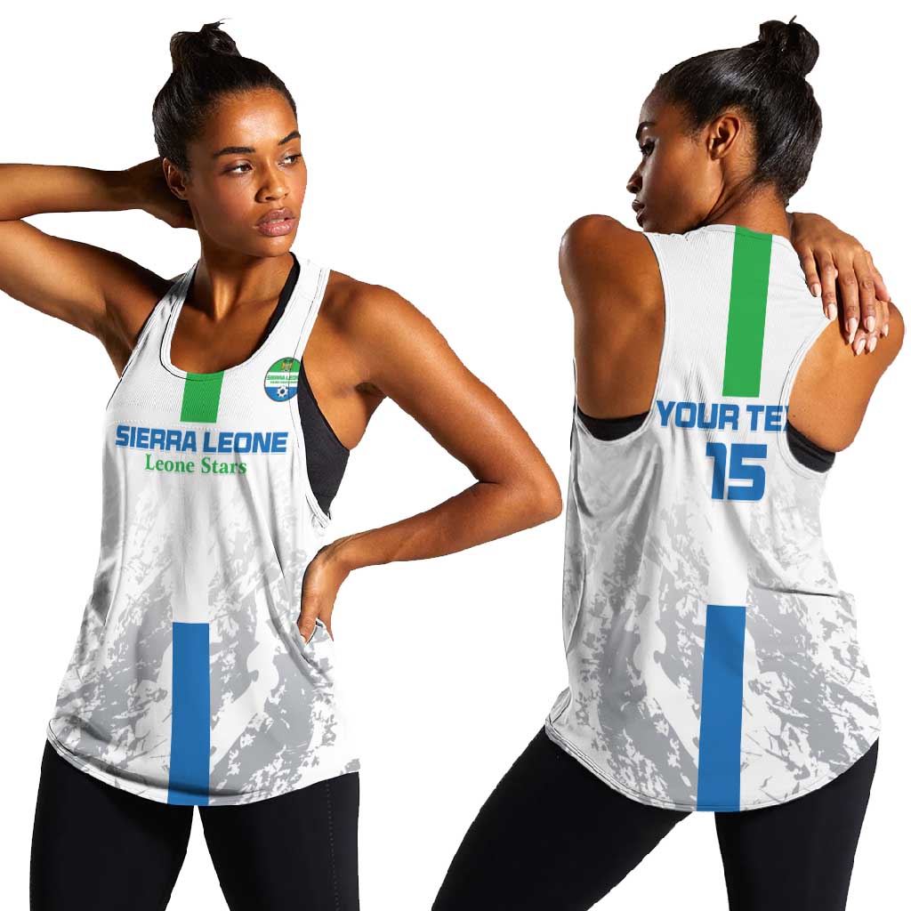 Custom Sierra Leone Football Women Racerback Tank Grunge Style