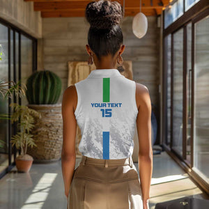 Custom Sierra Leone Football Women Sleeveless Polo Shirt Grunge Style