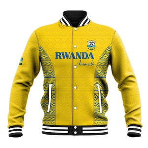 Rwanda Football Custom Baseball Jacket Stand With Amavubi - Yellow - African Pride