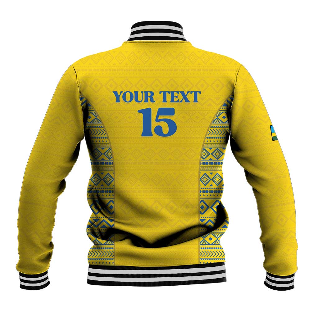 Rwanda Football Custom Baseball Jacket Stand With Amavubi - Yellow - African Pride