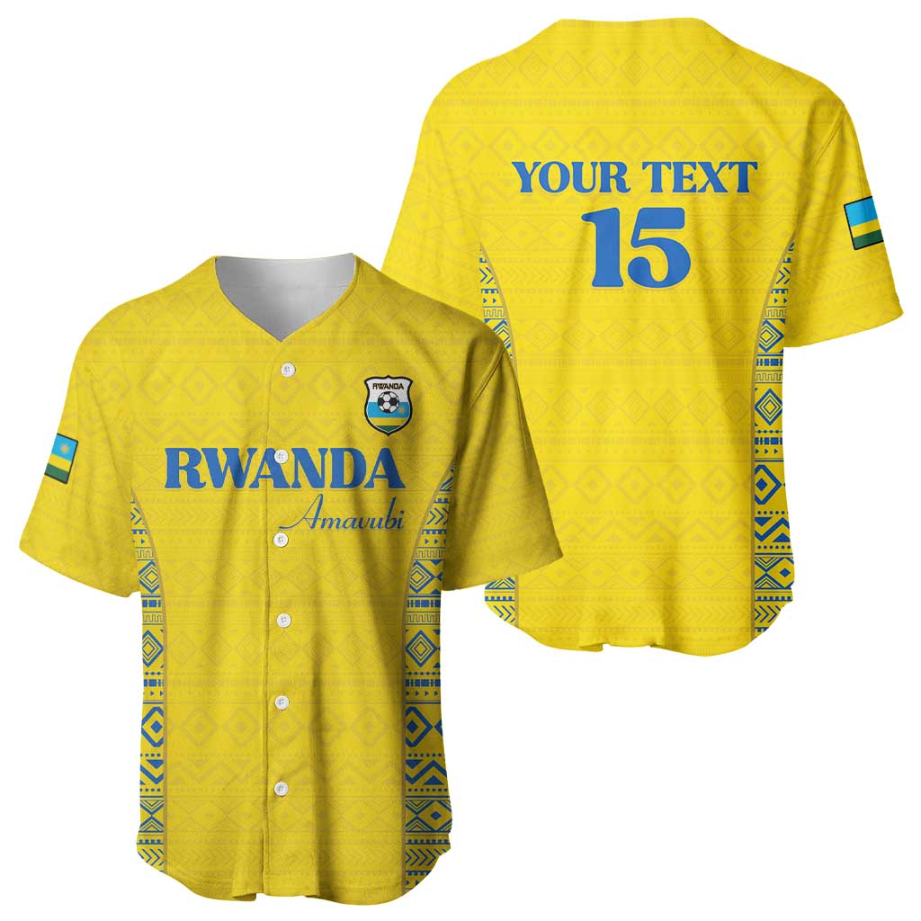 Rwanda Football Custom Baseball Jersey Stand With Amavubi - Yellow LT15