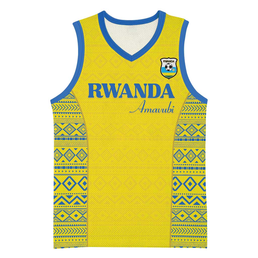 Rwanda Football Custom Basketball Jersey Stand With Amavubi - Yellow - African Pride