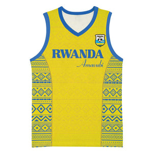 Rwanda Football Custom Basketball Jersey Stand With Amavubi - Yellow - African Pride