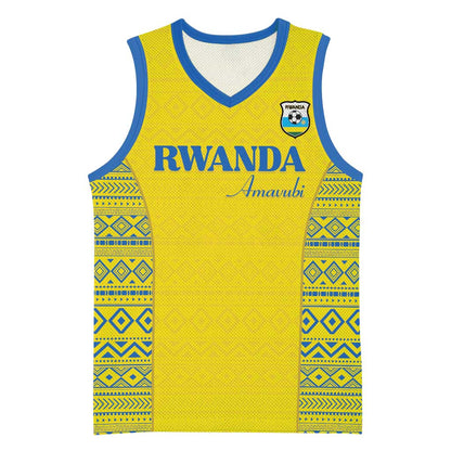 Rwanda Football Custom Basketball Jersey Stand With Amavubi - Yellow - African Pride