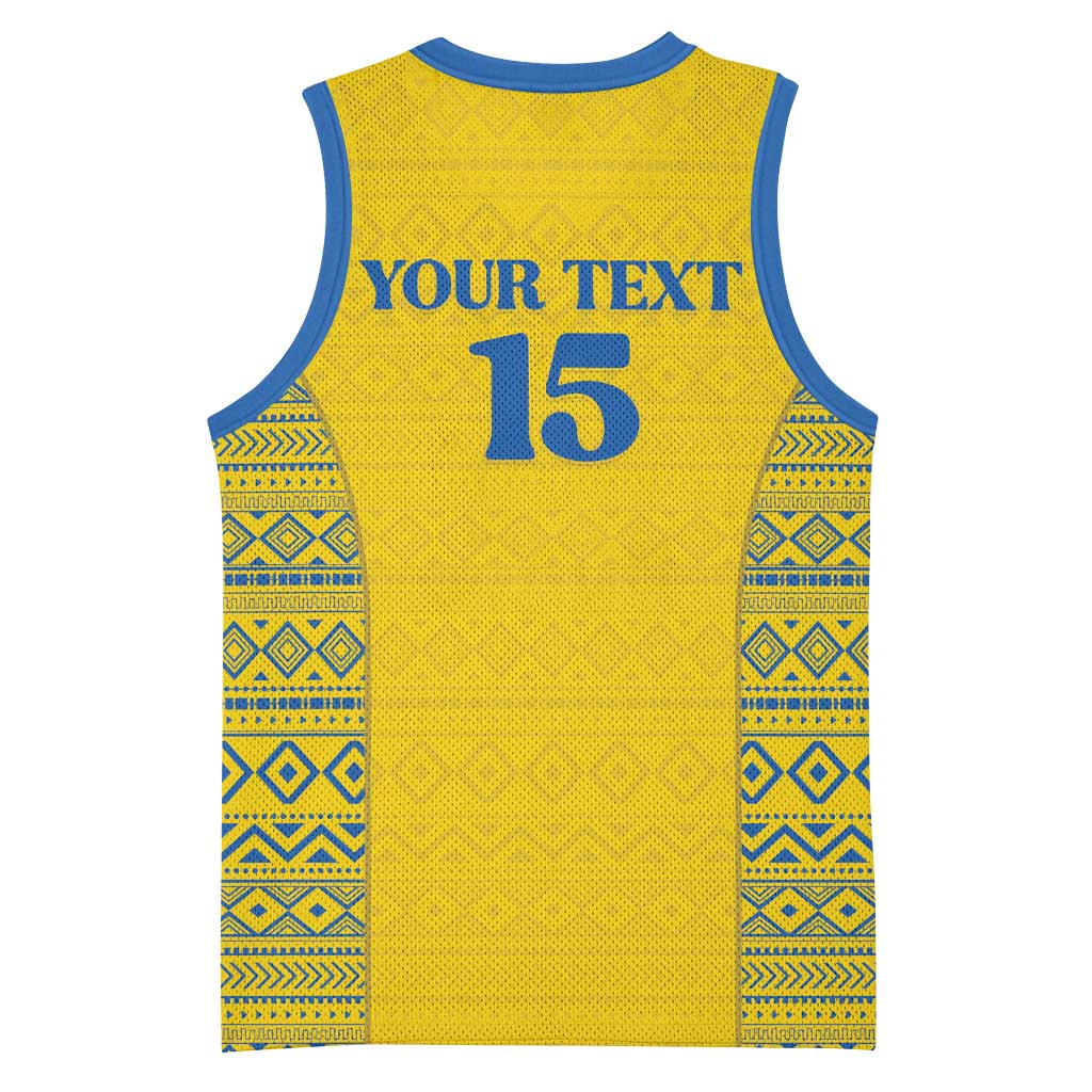Rwanda Football Custom Basketball Jersey Stand With Amavubi - Yellow - African Pride