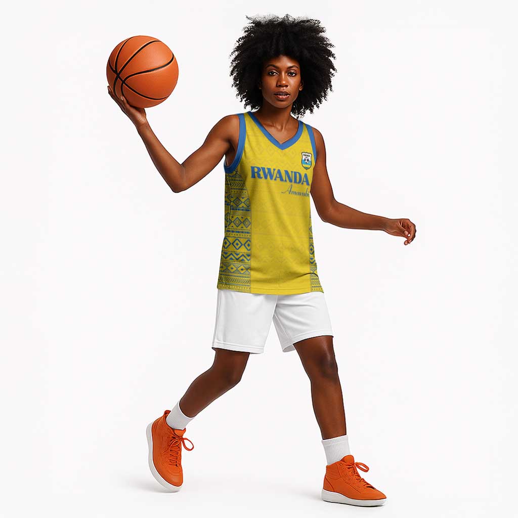 Rwanda Football Custom Basketball Jersey Stand With Amavubi - Yellow - African Pride