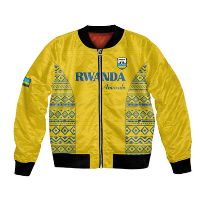 Rwanda Football Custom Bomber Jacket Stand With Amavubi - Yellow - African Pride