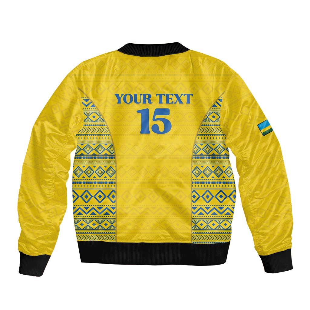 Rwanda Football Custom Bomber Jacket Stand With Amavubi - Yellow - African Pride