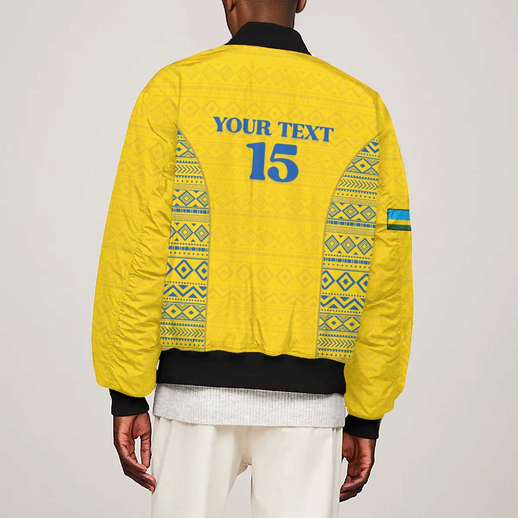 Rwanda Football Custom Bomber Jacket Stand With Amavubi - Yellow - African Pride