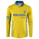 Rwanda Football Custom Button Sweatshirt Stand With Amavubi - Yellow