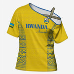 Rwanda Football Custom Cross Shoulder Shirt Stand With Amavubi - Yellow - African Pride