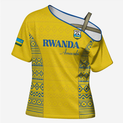 Rwanda Football Custom Cross Shoulder Shirt Stand With Amavubi - Yellow - African Pride