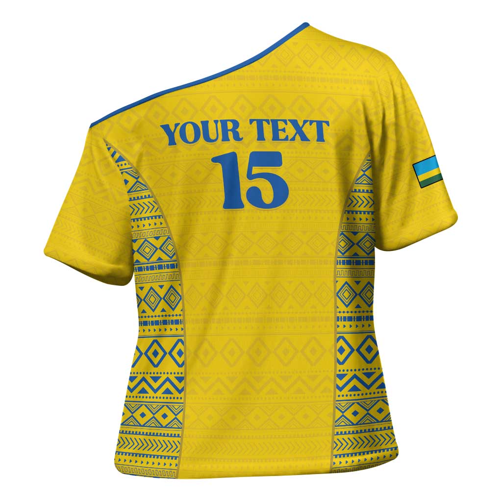 Rwanda Football Custom Cross Shoulder Shirt Stand With Amavubi - Yellow - African Pride