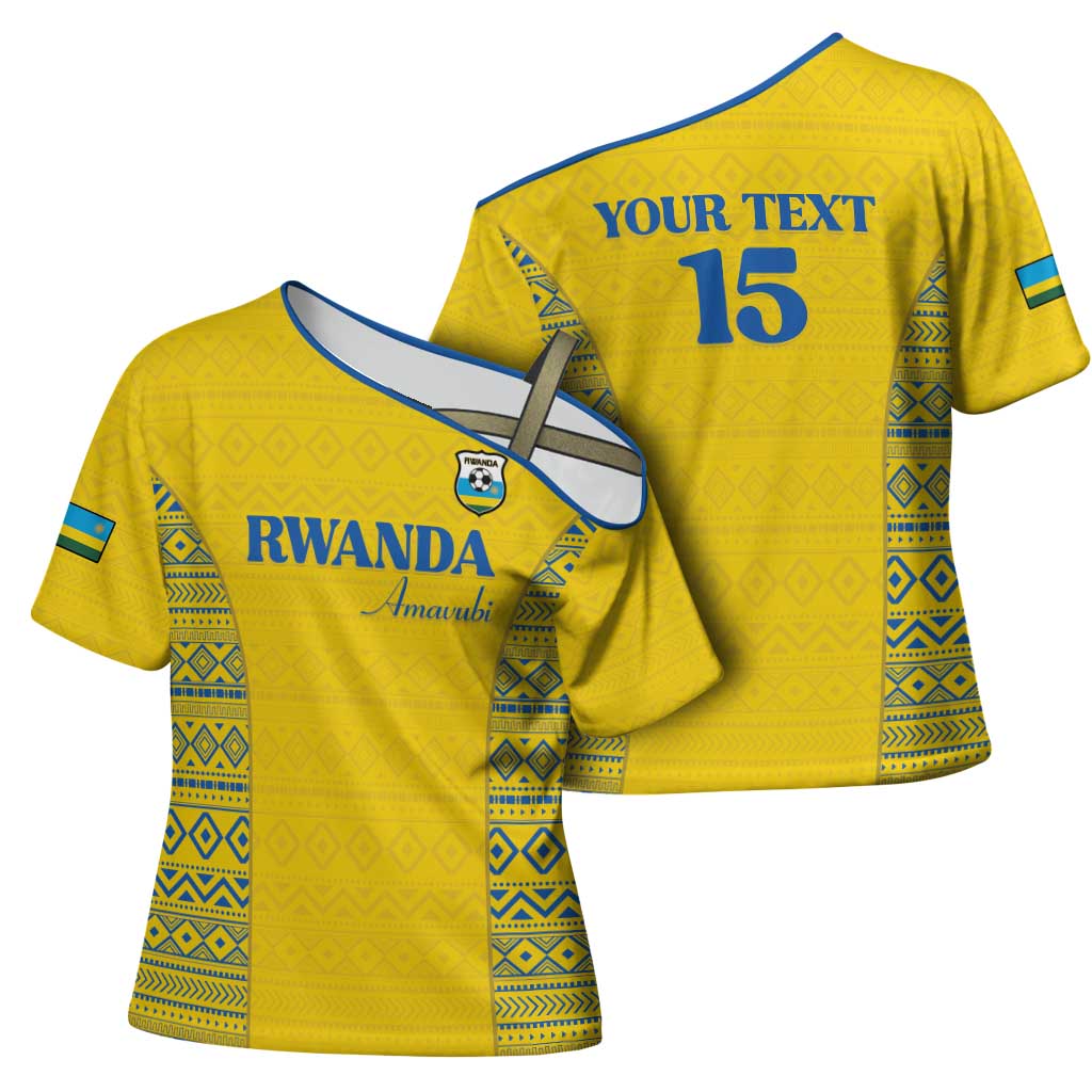 Rwanda Football Custom Cross Shoulder Shirt Stand With Amavubi - Yellow - African Pride