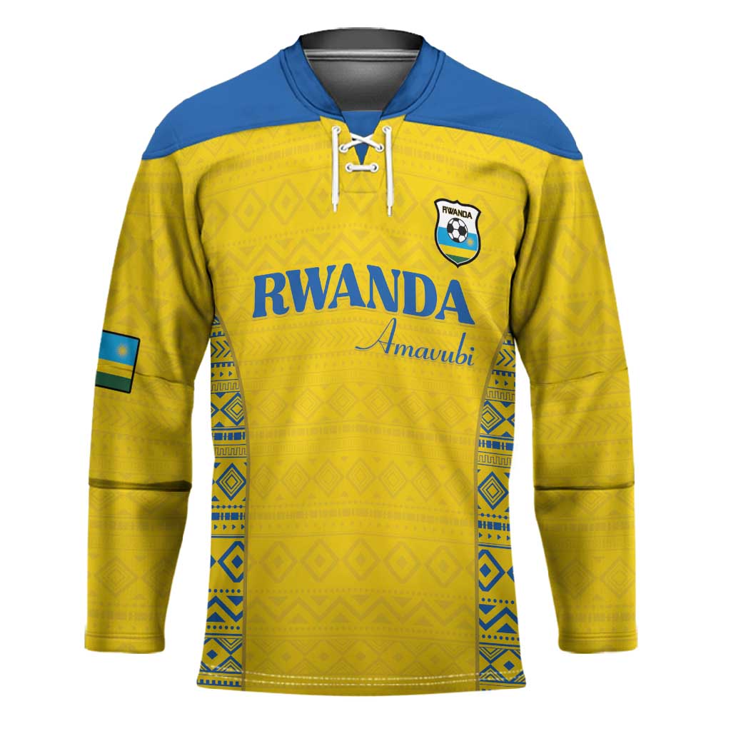 Rwanda Football Custom Hockey Jersey Stand With Amavubi - Yellow - African Pride