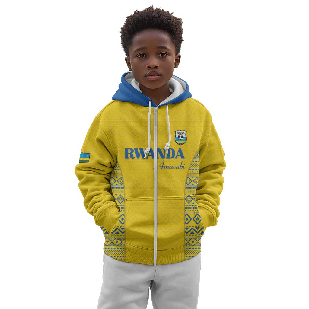 Rwanda Football Custom Kid Hoodie Stand With Amavubi - Yellow - African Pride