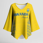 Rwanda Football Custom Kimono Sleeve Blouse Stand With Amavubi - Yellow - African Pride