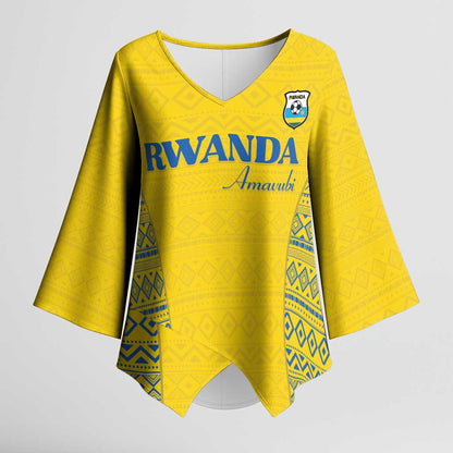 Rwanda Football Custom Kimono Sleeve Blouse Stand With Amavubi - Yellow - African Pride
