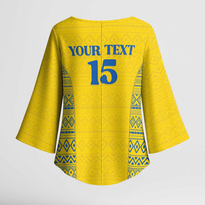 Rwanda Football Custom Kimono Sleeve Blouse Stand With Amavubi - Yellow - African Pride
