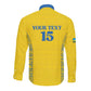 Rwanda Football Custom Long Sleeve Button Shirt Stand With Amavubi - Yellow - African Pride
