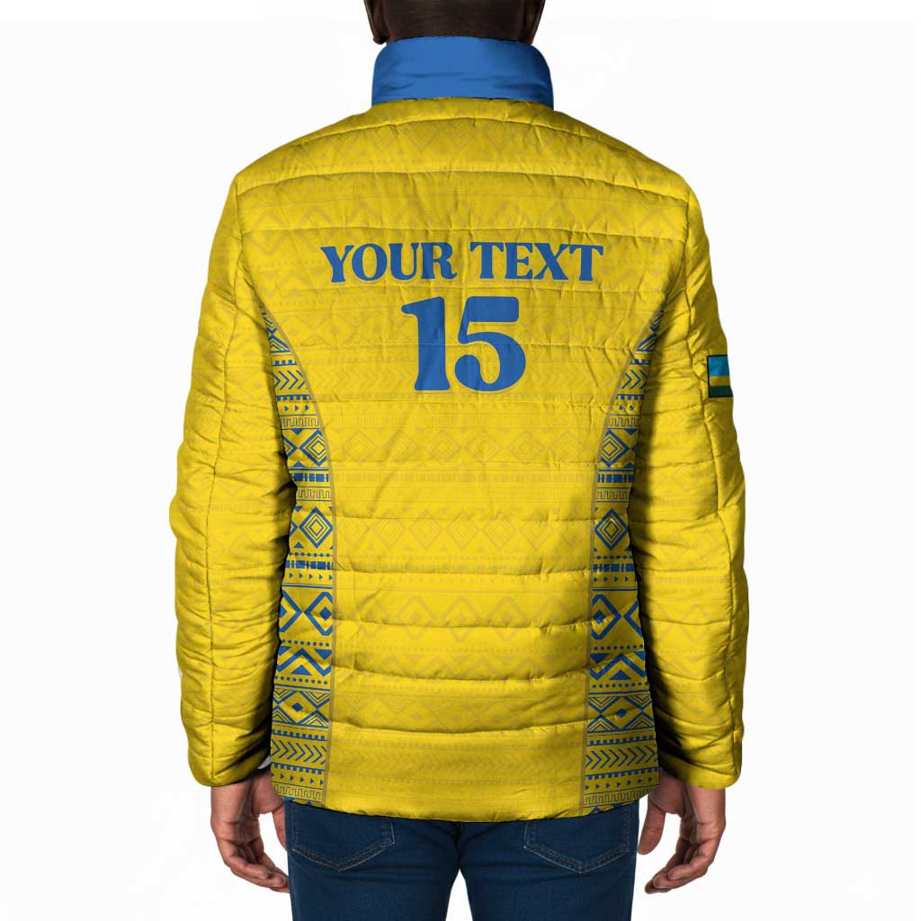 Rwanda Football Custom Padded Jacket Stand With Amavubi - Yellow - African Pride