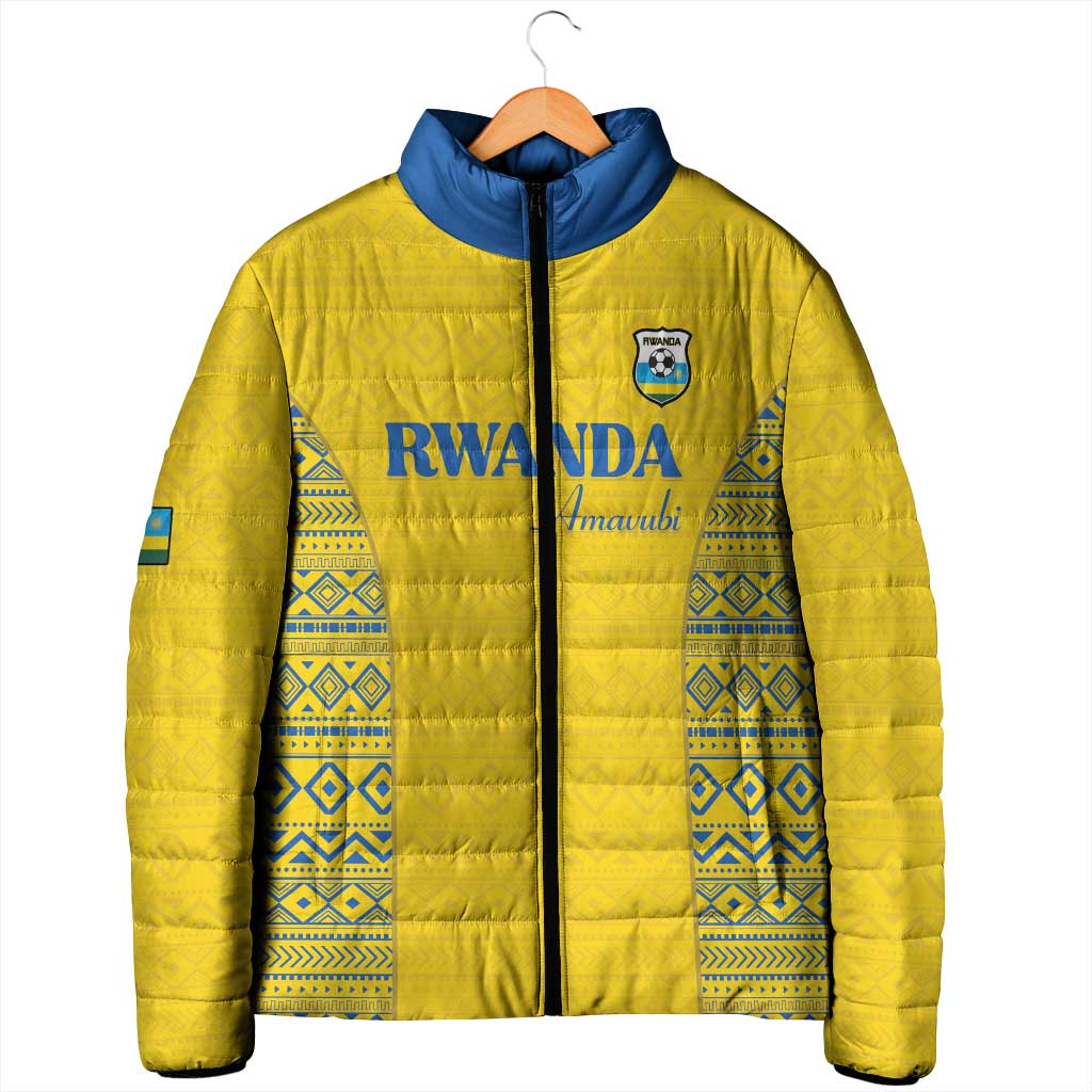 Rwanda Football Custom Padded Jacket Stand With Amavubi - Yellow - African Pride