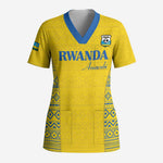 Rwanda Football Custom Scrub Top Stand With Amavubi - Yellow - African Pride