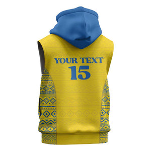 Rwanda Football Custom Sleeveless Hoodie Stand With Amavubi - Yellow - African Pride