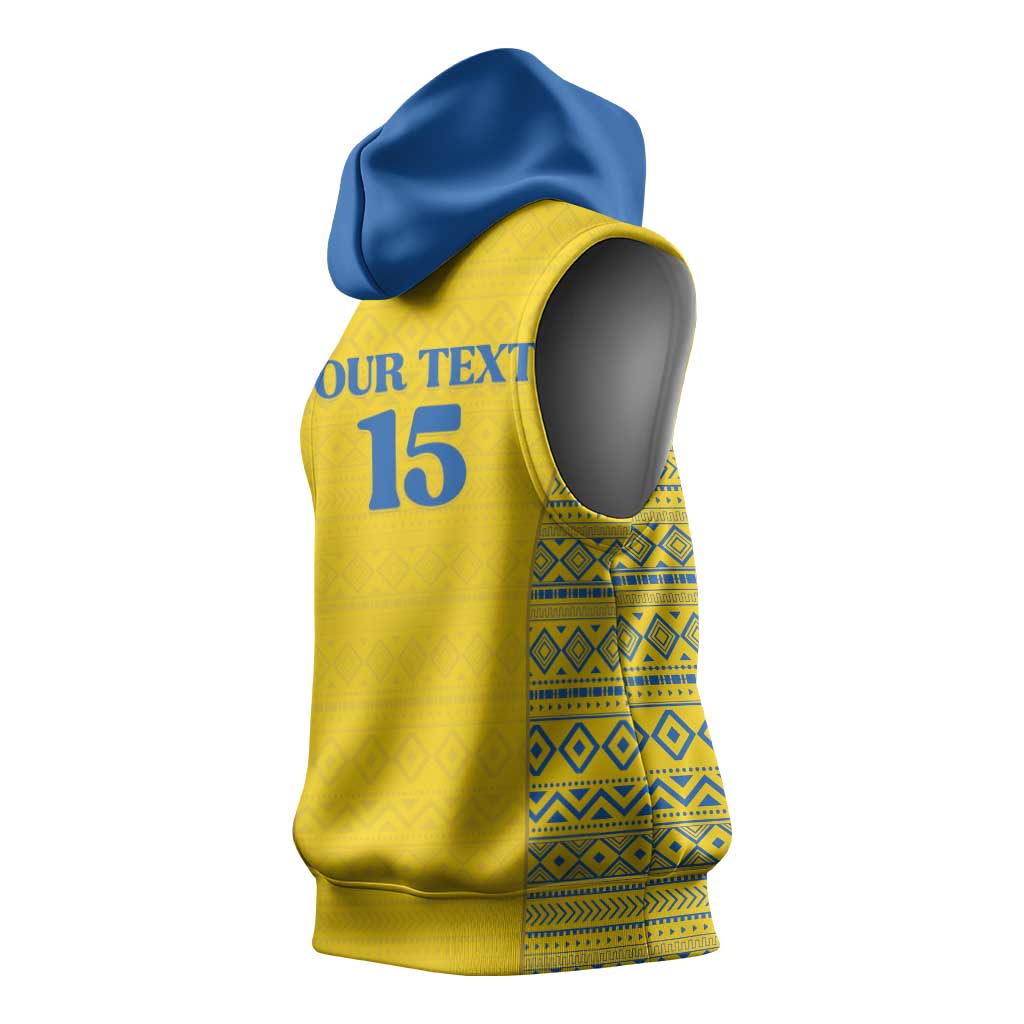 Rwanda Football Custom Sleeveless Hoodie Stand With Amavubi - Yellow - African Pride