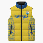 Rwanda Football Custom Sleeveless Puffer Jacket Stand With Amavubi - Yellow - African Pride